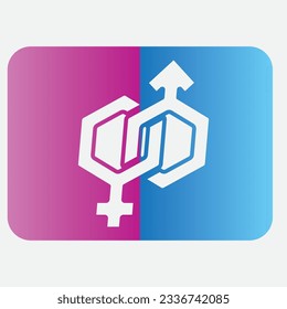 male and female gender vector logo icon