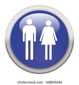 Male and female glossy icon, vector