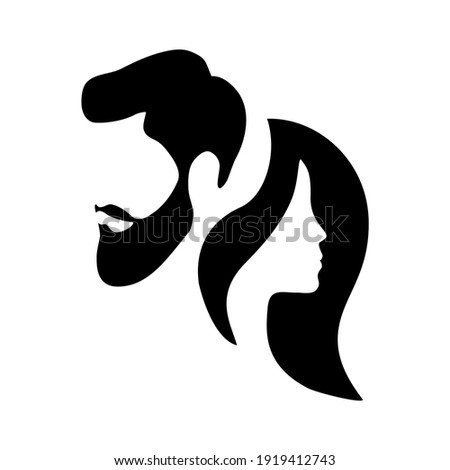 Male female hair salon vector illustration