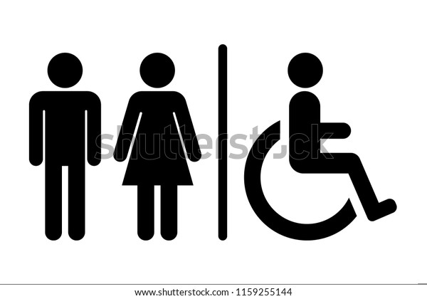 男性 女性 ハンディキャップトイレのサイン ベクターイラスト のベクター画像素材 ロイヤリティフリー