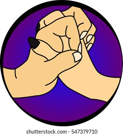 male and female hands in an interesting plexus. symbolize unity