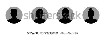 Male and female head graphic silhouette