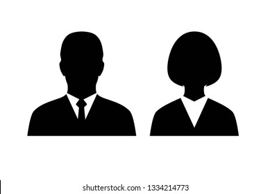 Male and female head silhouettes avatar. Avatar profile