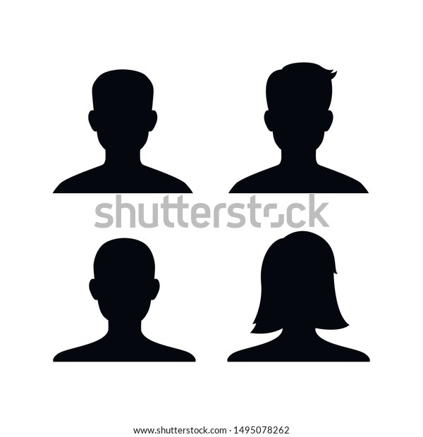 Male Female Head Silhouettes Avatar Profile Stock Vector Royalty Free