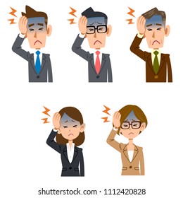 Male and female headaches of office workers