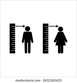 Male and female height scale icon Vector. Tall person icon. Height symbol illustration