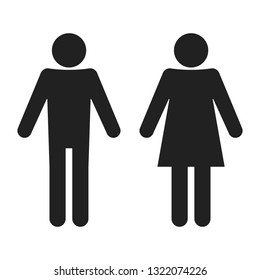 Male / Female icon in flat style. Restroom symbol for your web site design, logo, app, UI Vector EPS 10. Simple icon. Cool pictogram. Boy and girl. Symbol for toilet.