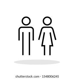 Male / Female Icon In Flat Style. Restroom Symbol For Your Web Site Design, Logo, App, UI Vector EPS 10.