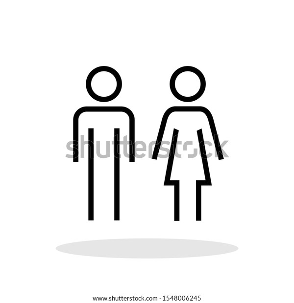 Male Female Icon Flat Style Restroom Stock Vector (Royalty Free) 1548006245 Man And Woman Bathroom Symbol