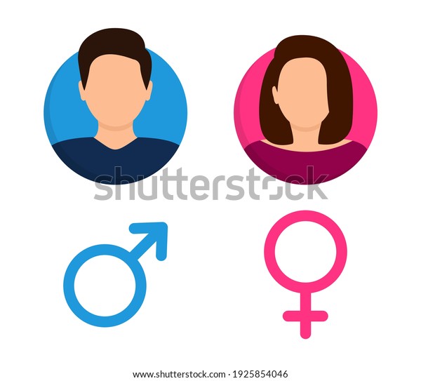 Male Female Icon Man Woman Gender Stock Vector (Royalty Free) 1925854046 Man And Woman Bathroom Symbol