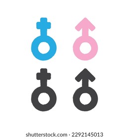 Male And Female Icon Set Vector Design.