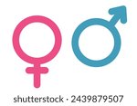 Male and female icon, symbols and logo design. Gender symbol. Male, female sign, gender equality icon vector illustration. Women and Men icon, Symbol. 