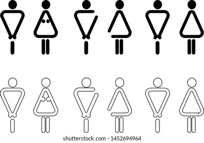 Male Female Icon for Toilet