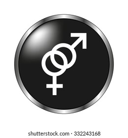 Male and female icon - vector button