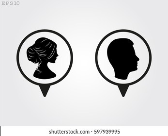 male, female, icon, vector illustration eps10