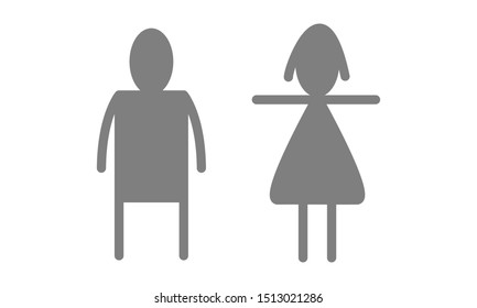 Male and Female icon vector isolated on white background.