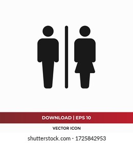 Male And Female Icon Vector. Toilet Sign