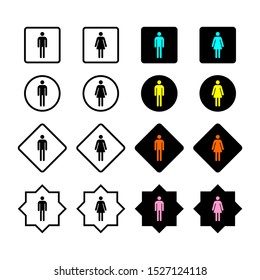 Male and Female Icons Set Gender Symbol Vectors