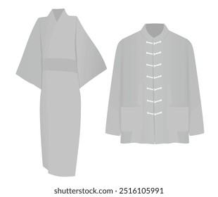 Male and female kimono set. vector