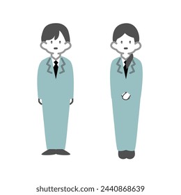 A male and female laborer standing