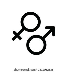 male and female love sign related valentine day vector with editable stroke