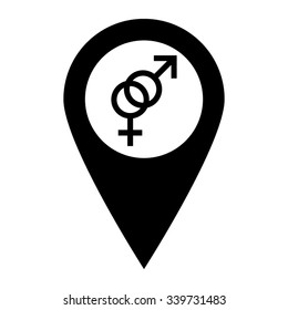 Male and female - map pointer vector icon