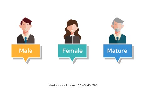 Male Female Mature Character Stock Vector (Royalty Free) 1176845737