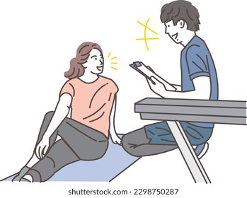 
Male and female members counseling at the gym