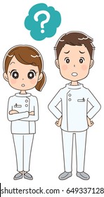 Male and female nurses are in doubt