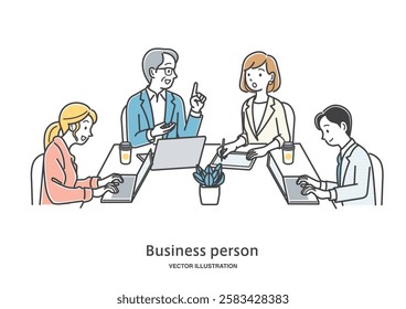 Male and female office workers having a meeting