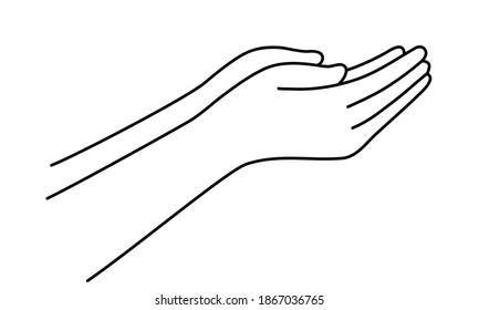 Male Female Outstretched Hands Side Palm Stock Vector (Royalty Free ...