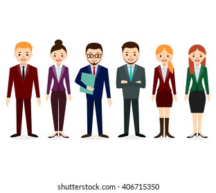 Male and female people icons. People Flat icons collection. Set of business people isolated on white background. Different nationalities and dress styles. Cute and simple flat cartoon style.