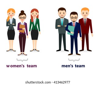 Male and female people icons. People Flat icons collection. Set of business people isolated on white background. Different nationalities and dress styles.