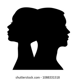 Male and female profile silhouette