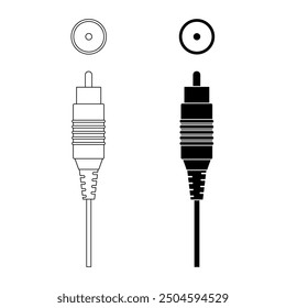 male female RCA connector icon set