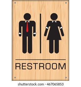Male and female restroom sign.