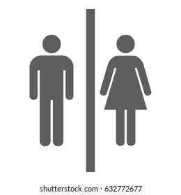 Male Female Restroom Sign Gray Stock Vector (Royalty Free) 632772677 ...