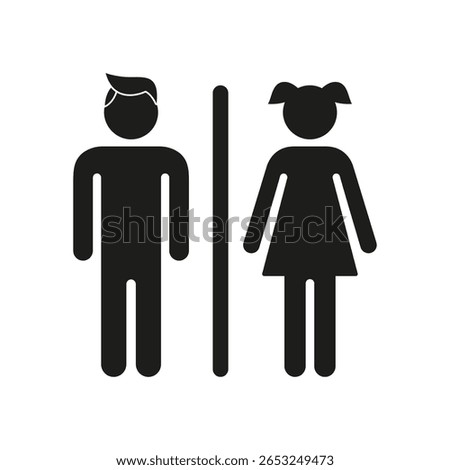 Male And Female Restroom Sign Solid Icon. Gender-Specific Bathroom Indicator Silhouette Symbol. Public Facility, Restroom And Toilet Signage. Isolated Vector Illustration.
