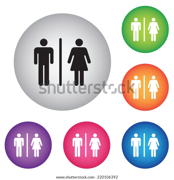 Male Female Restroom Symbol Icon Color Stock Vector Royalty Free