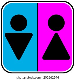 Male and female restroom symbol icons. Vector illustration.