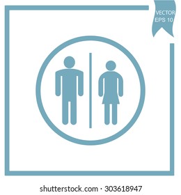 male and female restroom symbol vector icon