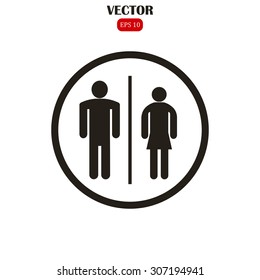 male and female restroom symbol vector icon