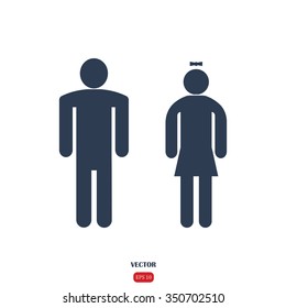 male and female restroom symbol vector icon