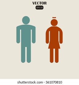 male and female restroom symbol vector icon