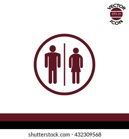 male and female restroom symbol vector icon