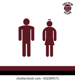 male and female restroom symbol vector icon