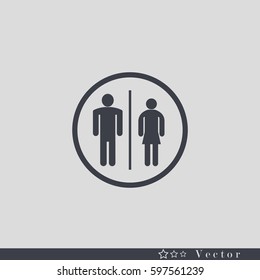 male and female restroom symbol vector icon