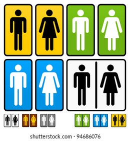 Male and Female Restrooms Vector Sign