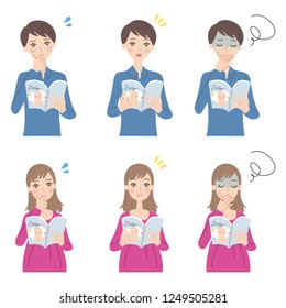 A male and female set reading a child-rearing letter.