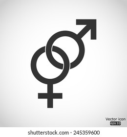 Male And Female Sex Symbol - Vector Icon